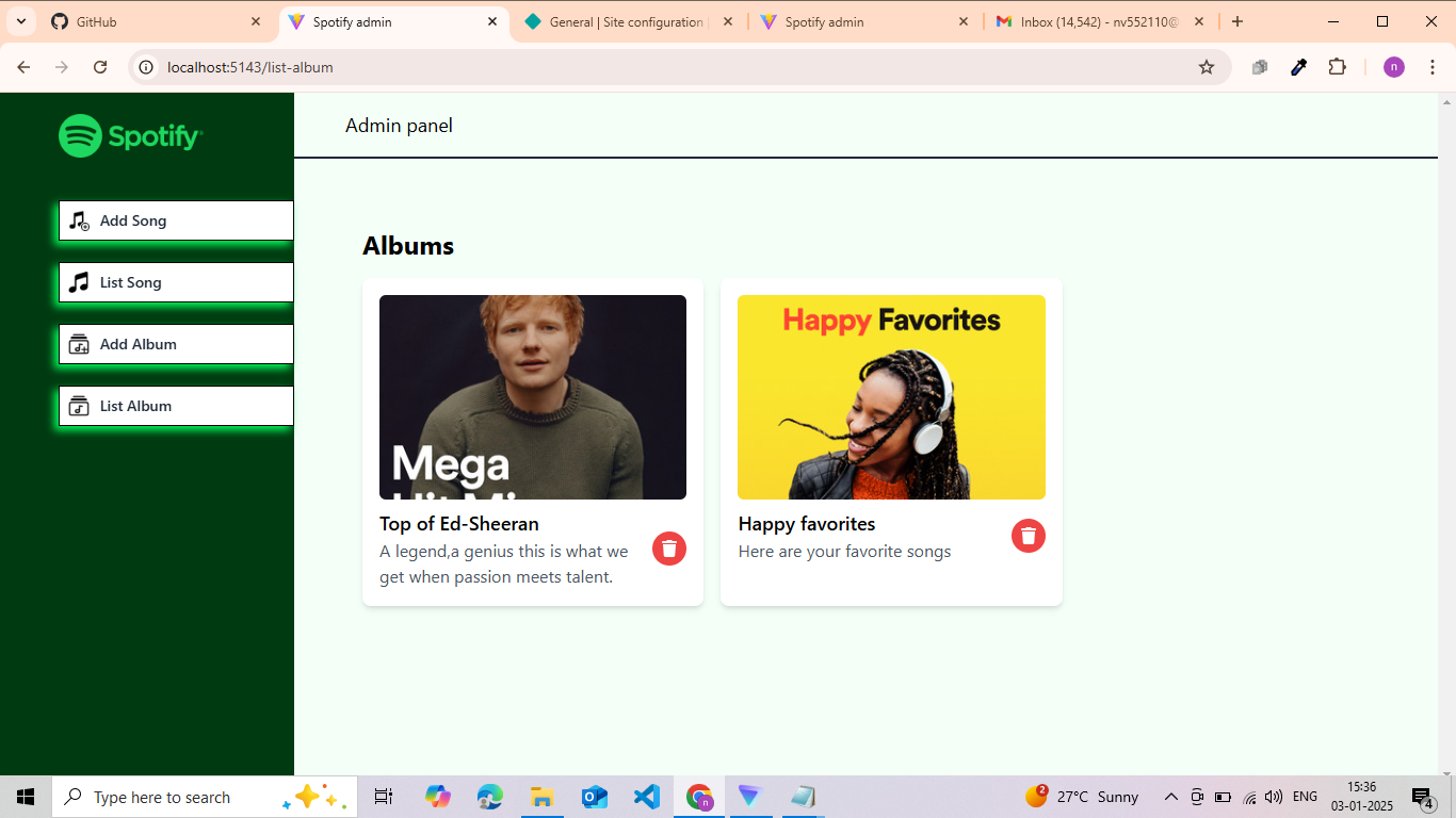 Spotify Clone Admin